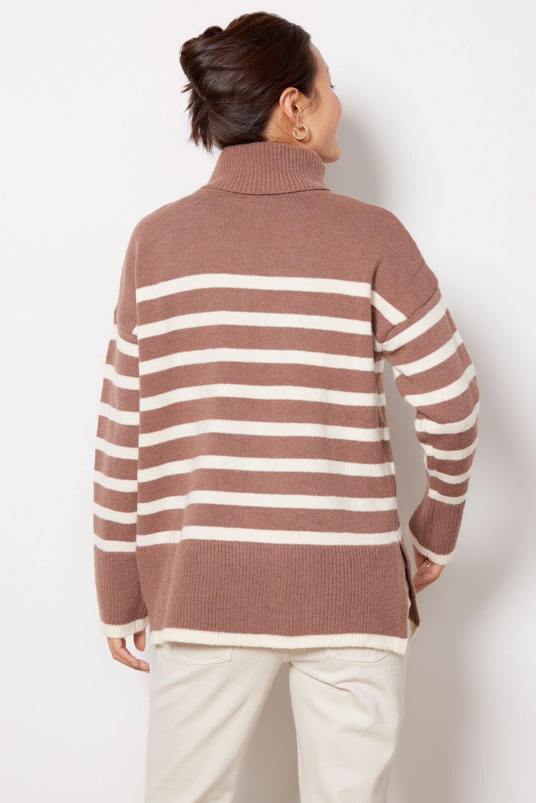 Stripe Turtleneck Pullover