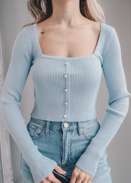 Baby Blue Pearl Sweater