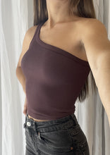 Load image into Gallery viewer, Maroon One Shoulder Tank