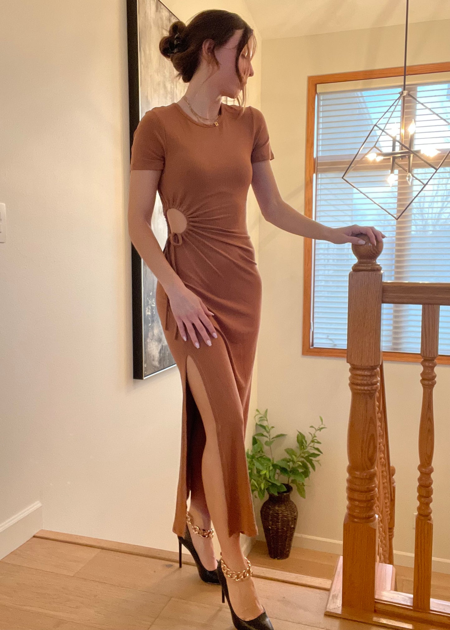 Going Places Brown Dress